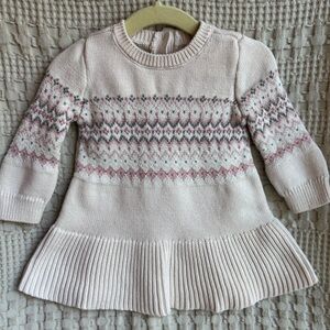 GAP Light Pink Fair Isle Sweater Dress